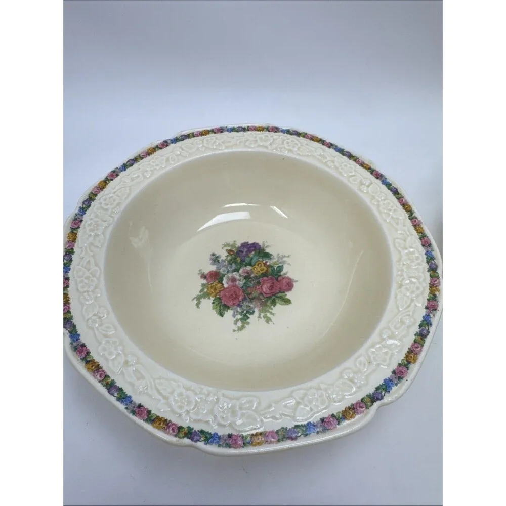 Pair Crown Ducal Gainsborough Cereal Bowl 7 1/8” Charm Design - 1920’s